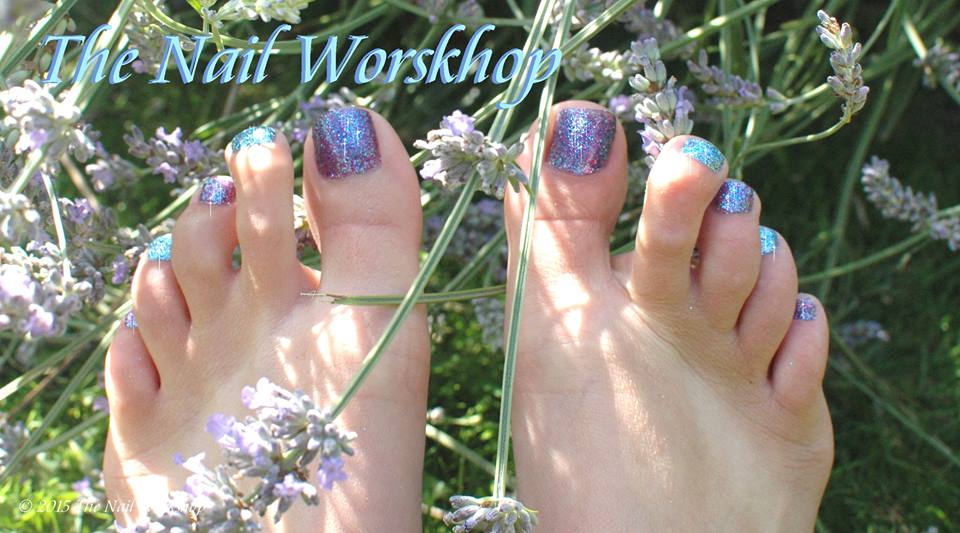 Gel Pedicure with Glitter